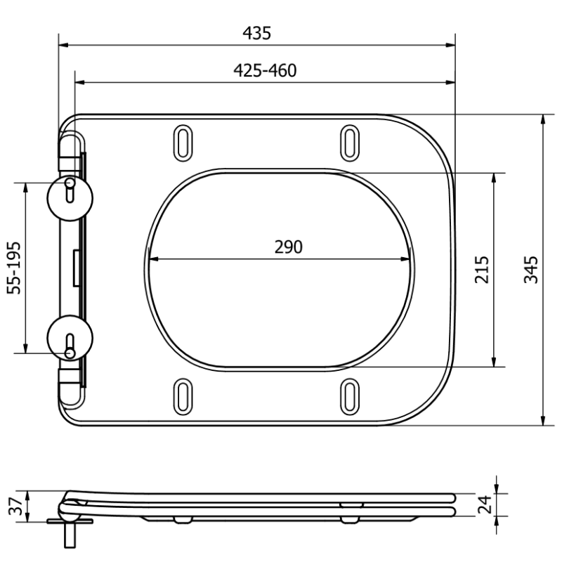 Mexen седалка с плавно затваряне slim, дуропласт, бял гланц - 39090100