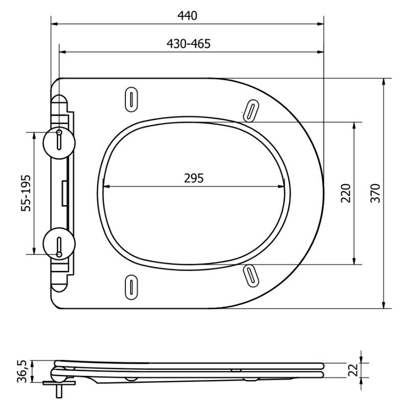 Mexen забавена седалка slim, дуропласт, черно мат - 39100185