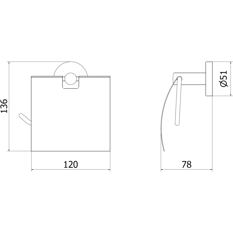 Mexen Remo държач за тоалетна хартия, черен - 7050733-70