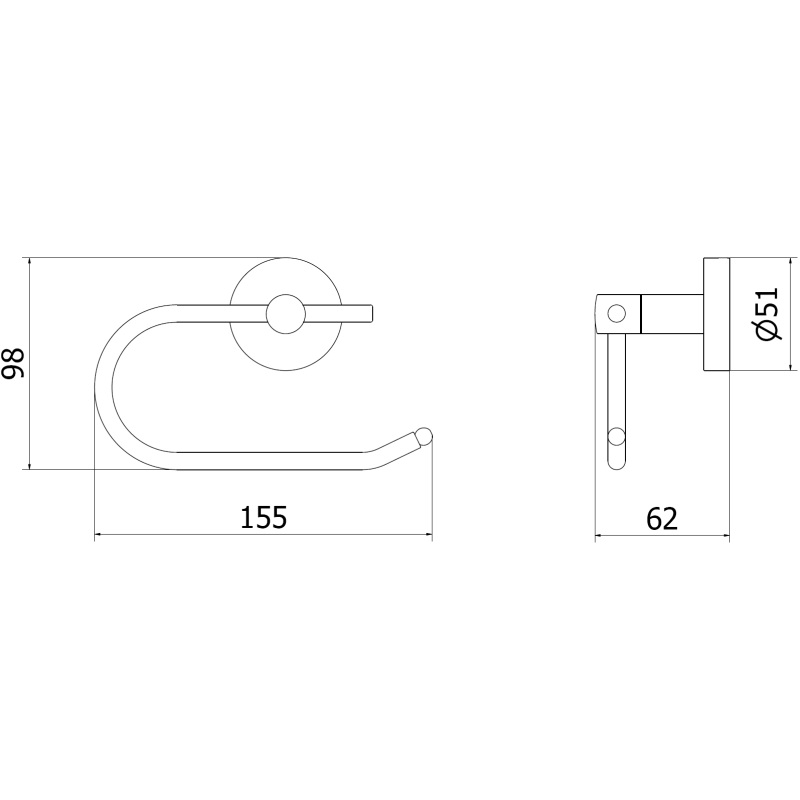 Mexen Remo държач за тоалетна хартия, четкано оръжейно сиво - 70507333-66
