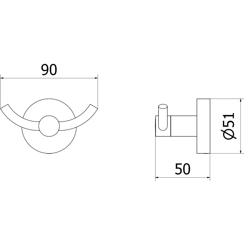 Mexen Remo двойна кука за кърпа, златна - 70507352-50