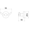 Mexen Remo двоен закачалка за кърпи, златен - 70507352-50
