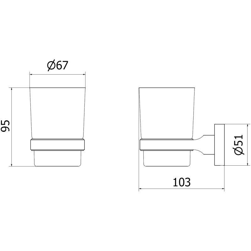 Mexen Remo чаша за четки за зъби, черна - 7050738-70