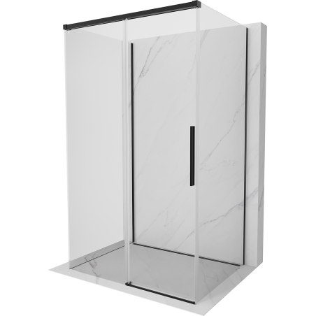 Mexen Rox-3S тристенна плъзгаща се душ кабина 120 x 85 см, прозрачна, черна - 8C2-120-085-70-00-3S