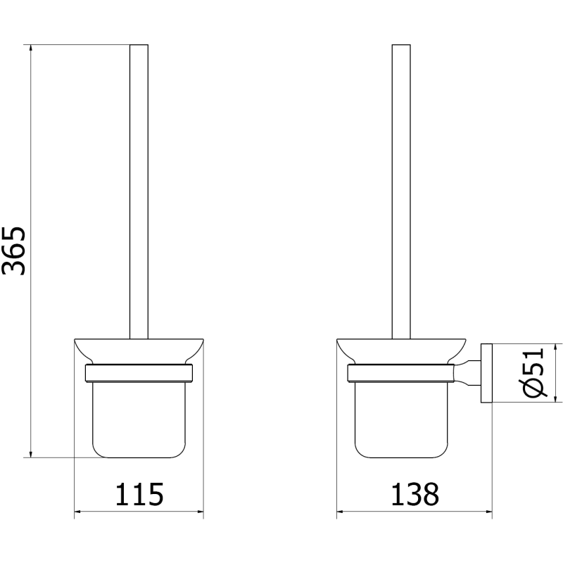 Mexen Remo четка за тоалетна, хром - 7050750-00
