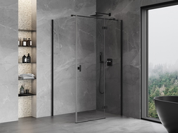 Mexen Mist H T правоотваряща се душ кабина 75 x 120 см, прозрачна, черна - 8A5T-075-120-70-00-P