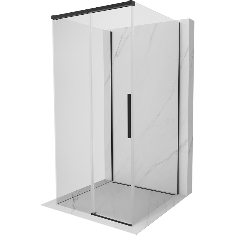 Mexen Rox-3S тристенна плъзгаща се душ кабина 100 x 100 см, прозрачна, черна - 8C2-100-100-70-00-3S