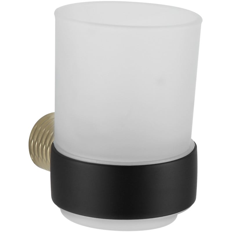 Mexen Base чаша за четка за зъби, черно/златно - 7088238-57