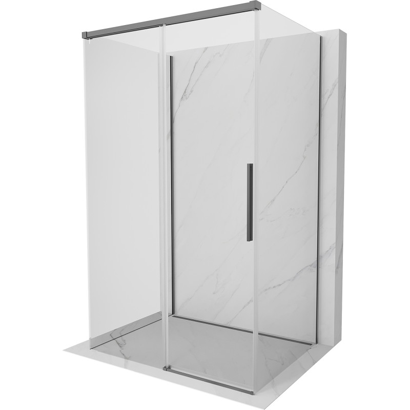 Mexen Rox-3S 3-стенна душ кабина плъзгаща 115 x 75 см, прозрачна, gun metal