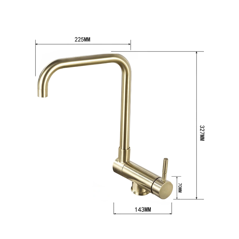 Mexen Madox кухненски смесител за прозорец, златен четкан - 672000-50