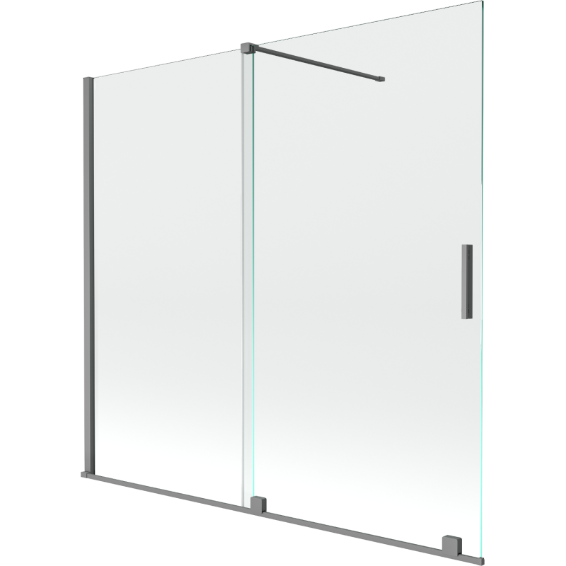 Mexen Velar двукрилен плъзгащ се душ параван 170 x 150 см, прозрачен, gun metal - 896-170-000-01-95