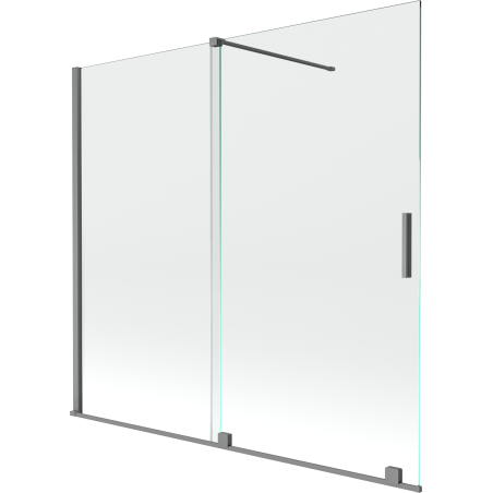 Mexen Velar двукрилен плъзгащ се душ параван 170 x 150 см, прозрачен, gun metal - 896-170-000-01-95