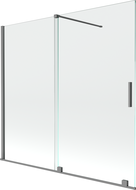 Mexen Velar двукрилен плъзгащ се душ параван 170 x 150 см, прозрачен, gun metal - 896-170-000-01-95