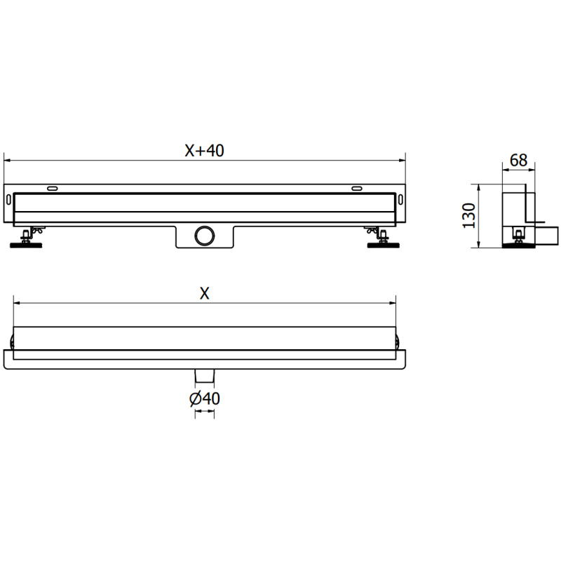 Mexen Flat Wall линеен стенен отток 2в1 100 cm, инокс - 1030100