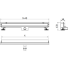 Mexen Flat Wall линейна стенна отдушка 2в1 70 см, инокс - 1030070
