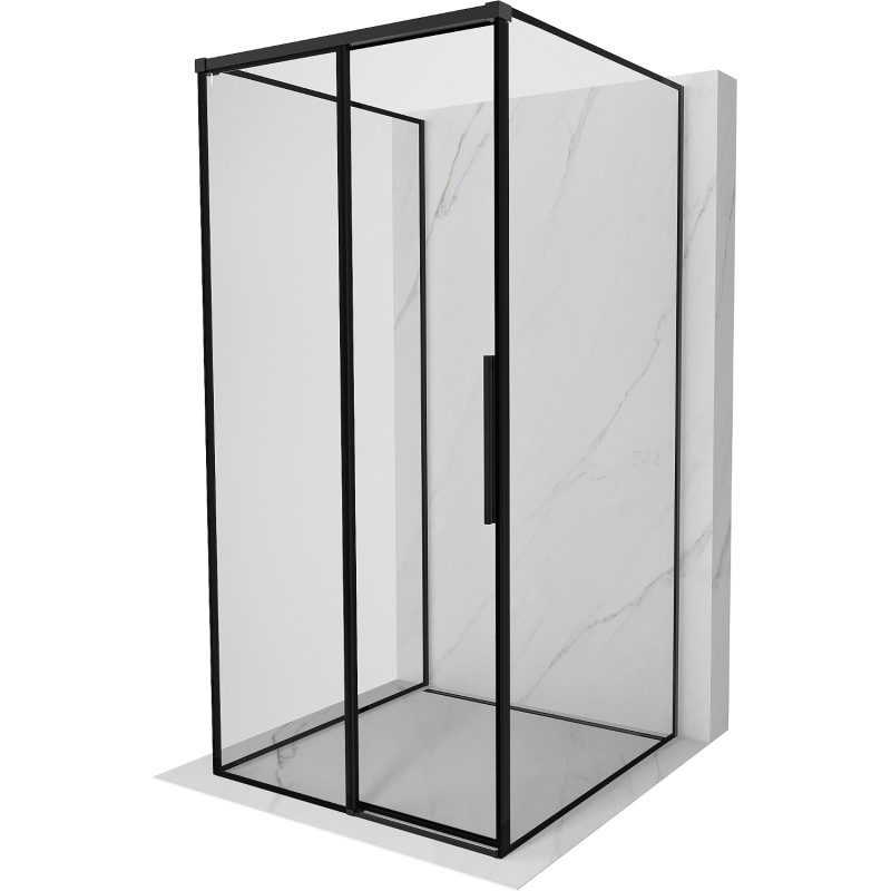 Mexen Rox-3S тристенна плъзгаща се лява душ кабина 100 x 100 см, черна рамка,