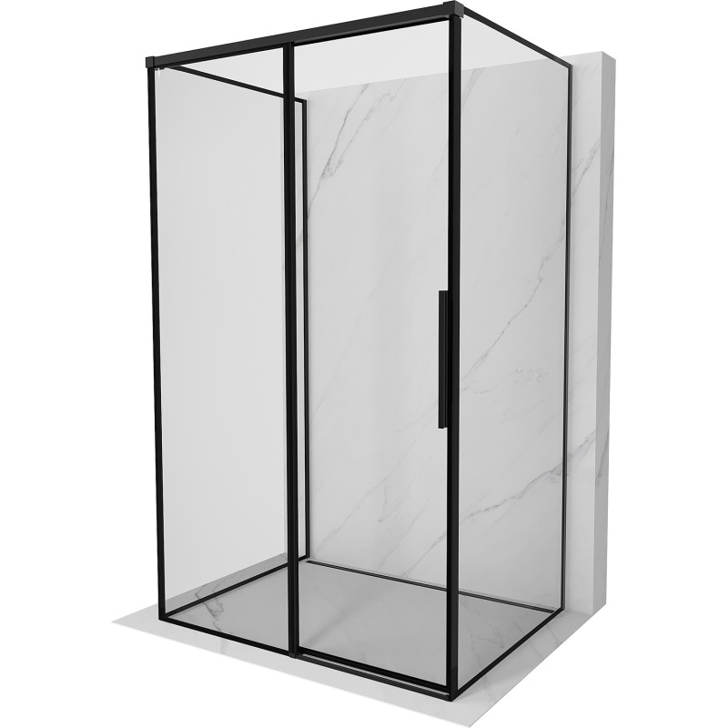 Mexen Rox-3S душ кабина 3-стенна плъзгаща се лява 145 x 110 см, черна рамка, черна