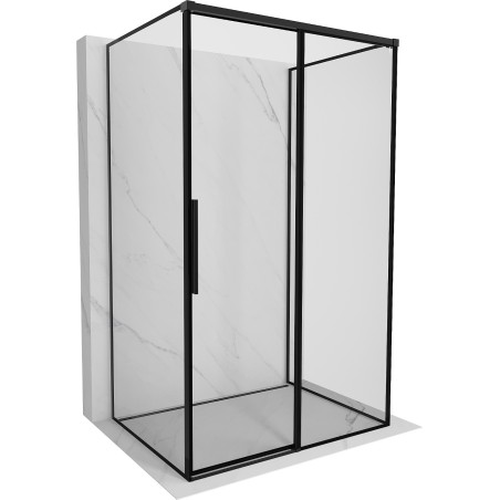 Mexen Rox-3S трислойна плъзгаща се душ кабина, 155 x 90 см, черна рамка, черна