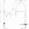 Mexen Dina кухненски смесител, бял - 672701-20