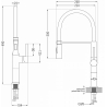 Mexen Dina кухненски смесител, черен - 672701-70