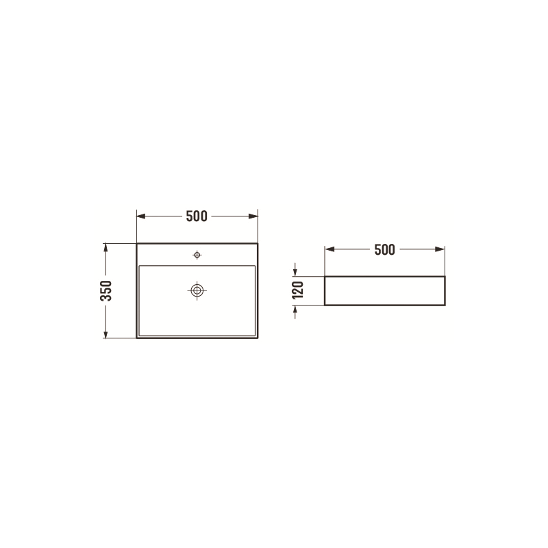 Mexen Blanca мивка върху плот 50 x 35 см, черен мат - 21105085