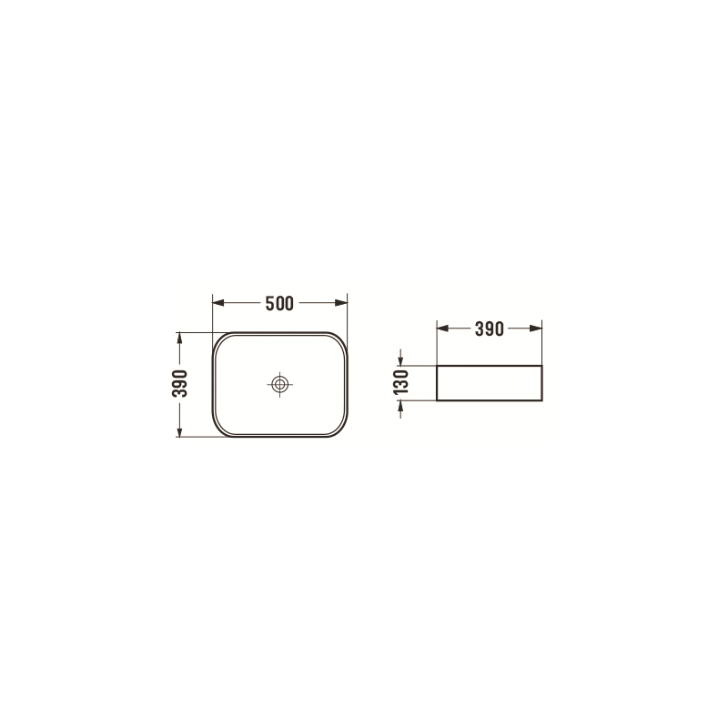 Mexen Carla мивка върху плот 50 x 39 см, черна мат - 21555085