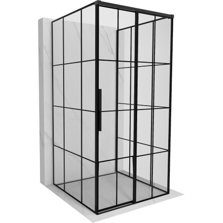 Mexen Rox-3S 3-стенна душ кабина с плъзгаща се дясна врата 110 x 110 см, черна