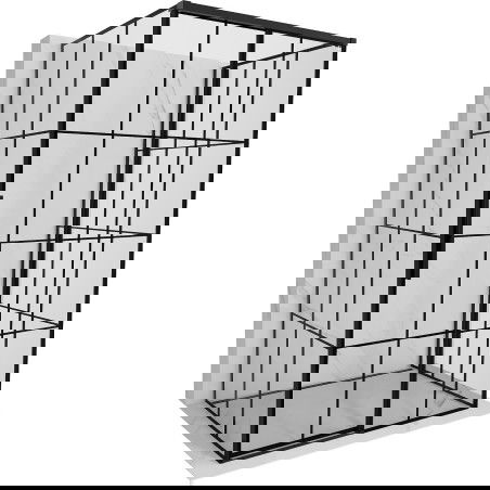 Mexen Rox-3S Три-стенна плъзгаща ляво отваряща душкабина 155 x 110 см, черна решетка, черна - 8C2-155-110-70-77-3S-P