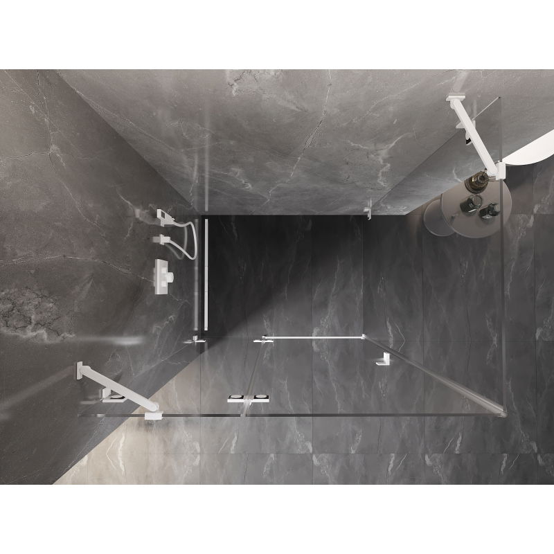 Mexen Lunar лява врата за душ кабина 75 x 90 см, прозрачна, бяла - 834-075-090-20-00-L