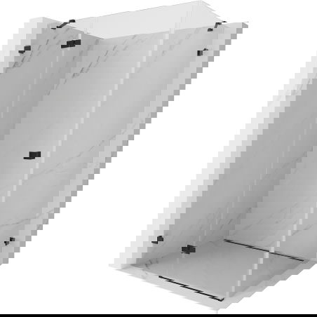 Mexen Lunar лява отваряема душ кабина 75 x 90 см, прозрачна, черна - 834-075-090-70-00-L