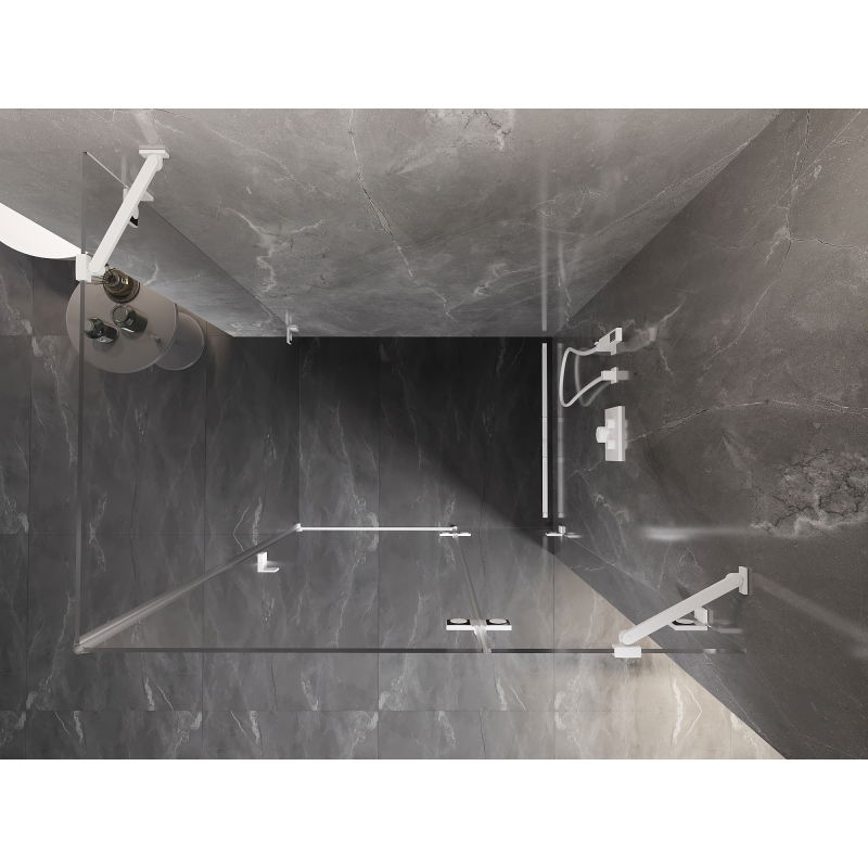 Mexen Lunar дясна отваряема душ кабина 85 x 90 см, прозрачна, бяла - 834-085-090-20-00-P