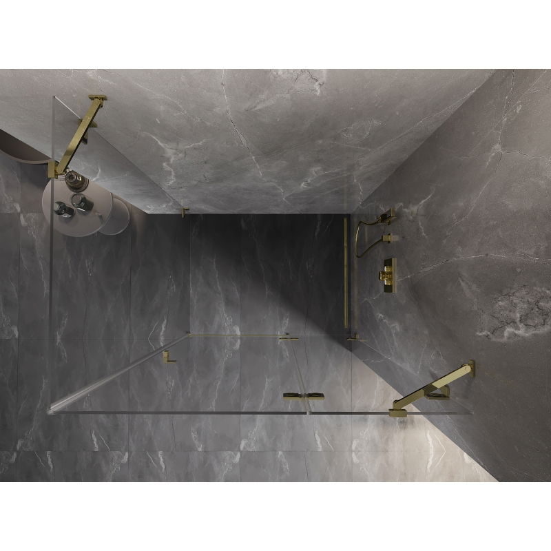 Mexen Lunar душ кабина с врата, отваряща се надясно, 70 x 90 см, прозрачна, златна - 834-070-090-50-00-P