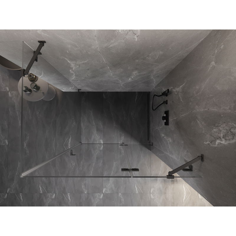 Mexen Lunar дясна отваряема душ кабина 85 x 90 см, прозрачна, gun metal - 834-085-090-95-00-P