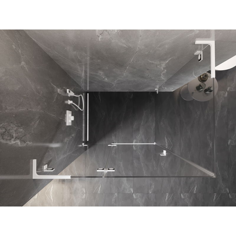 Mexen Lunar L лява душ кабина 70 x 90 см, прозрачна, бяла - 834L-070-090-20-00-L