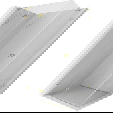 Mexen Lunar L лява отваряема душ кабина 85 x 90 см, прозрачна, златна - 834L-085-090-50-00-L