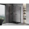 Mexen Mist H T душ кабина с отваряща се лява врата 115 x 100 см, прозрачна, черна - 8A5T-115-100-70-00-L