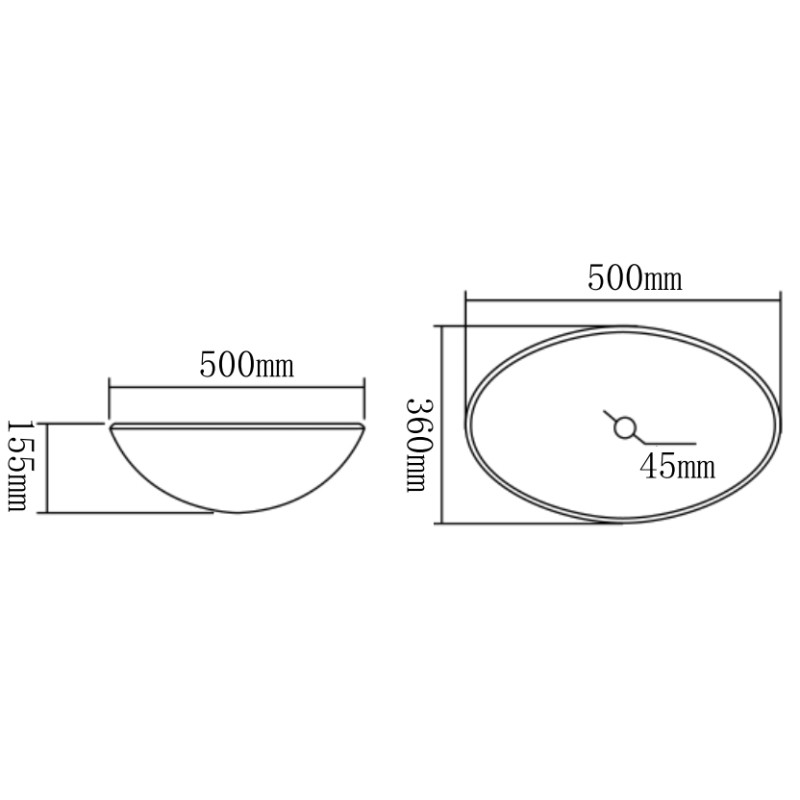 Mexen Goa стъклена мивка за плот 50 x 36 см, прозрачна - 24085000