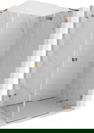 Mexen Lunar L душ кабина с отваряща се врата, дясна 75 x 90 см, прозрачна, розово злато - 834L-075-090-60-00-P