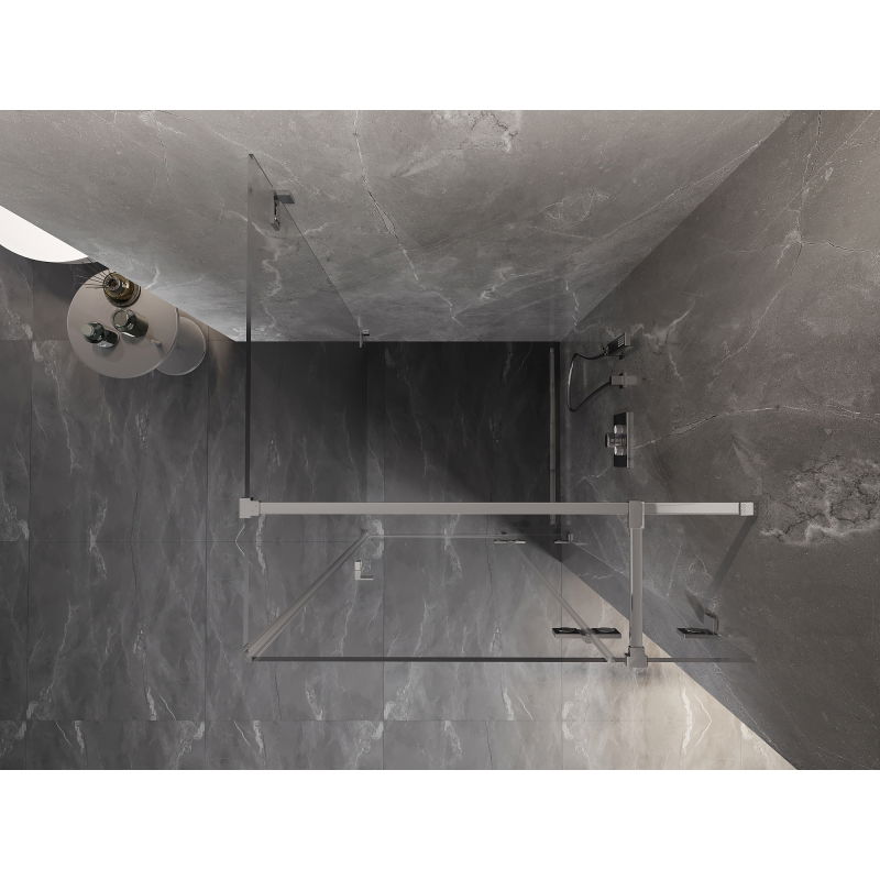 Mexen Lunar T душ кабина с отваряща се врата отдясно 70 x 70 см, прозрачна, хром - 834T-070-070-01-00-P