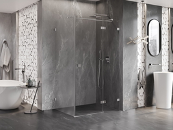 Mexen Lunar T душ кабина с отваряща се врата дясно 85 x 70 см, прозрачно, хром - 834T-085-070-01-00-P