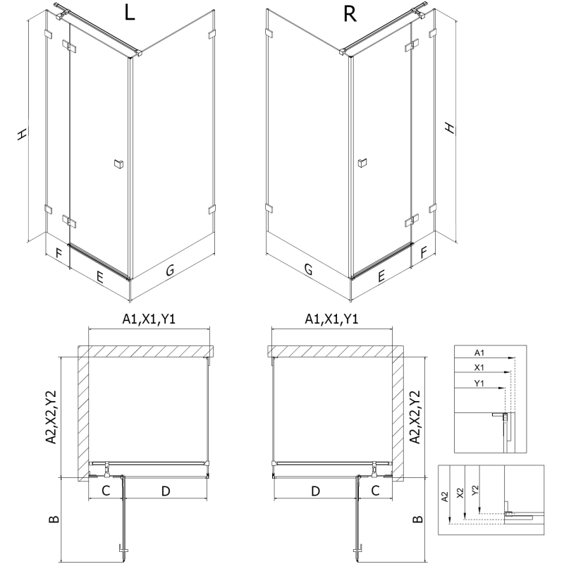 Mexen Lunar T душ кабина с отваряне надясно 90 x 120 см, прозрачен, хром - 834T-090-120-01-00-P