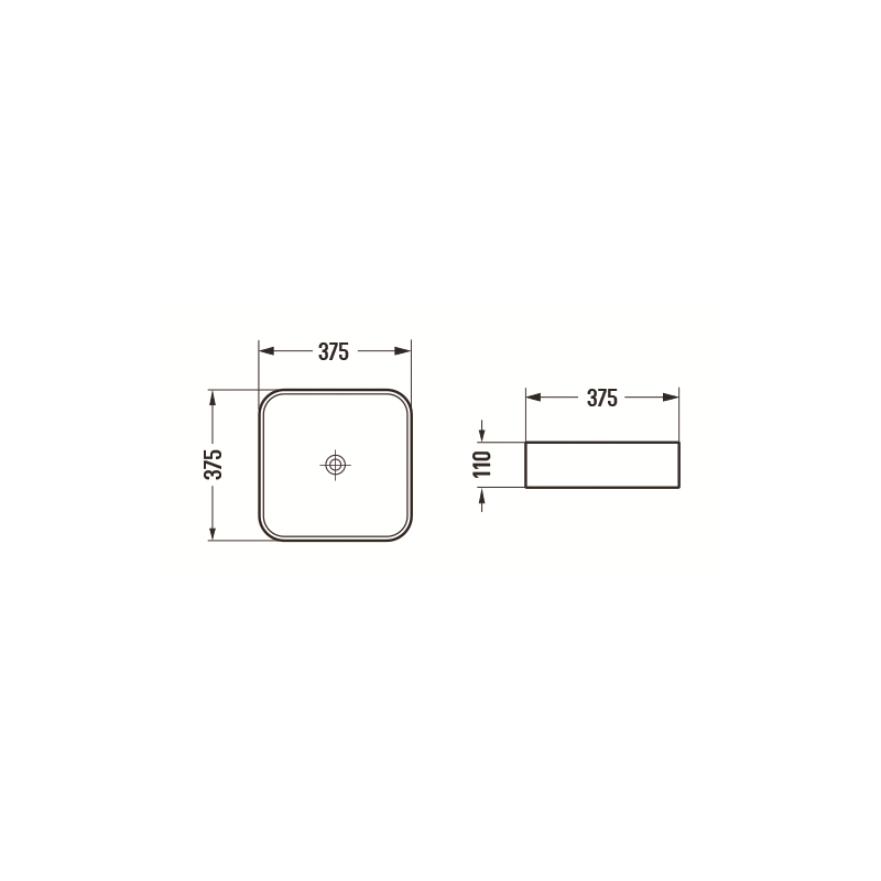 Mexen Vena мивка за плот 37 x 37 cm, светло сиво мат - 22193761