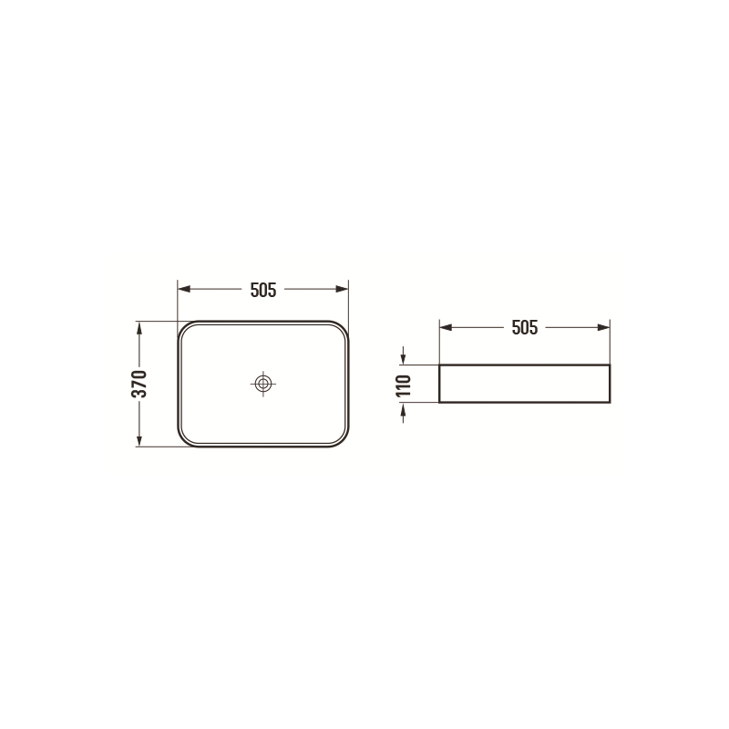 Mexen Vena мивка стояща върху плот 50 x 37 cm, светлосив мат - 22195061