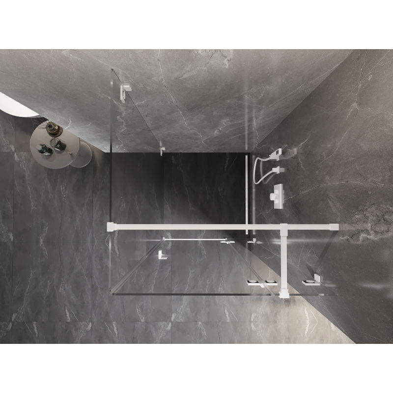 Mexen Lunar T душ кабина отваряща се надясно 80 x 80 см, прозрачна, бяла - 834T-080-080-20-00-P