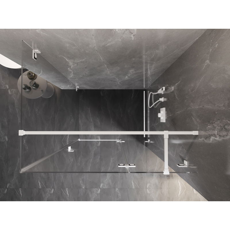 Mexen Lunar T душ кабина с отваряща се врата дясно 80 x 90 см, прозрачна, бяла - 834T-080-090-20-00-P