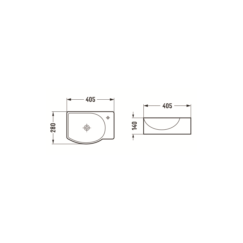 Mexen Mista мивка за монтаж върху плот вляво 40 x 28 cm, бяла - 22174000L