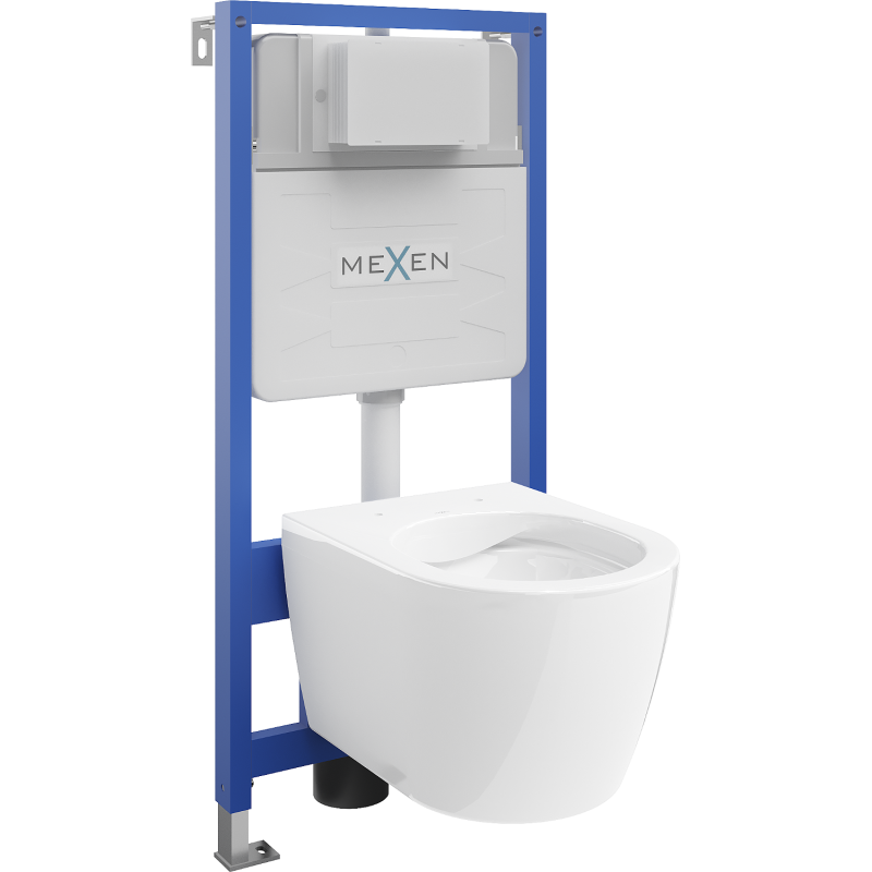 Mexen комплект за вграждане WC рама Fenix Slim с тоалетна чиния Carmen, бял гланц - 6103388XX00