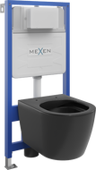Mexen комплект за вграждане за WC с рамка Fenix Slim и тоалетна чиния Carmen, черен мат - 6103388XX85