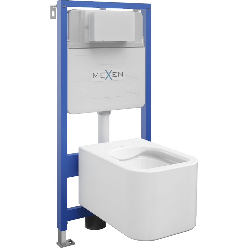 Mexen комплект вграден WC стойка Fenix Slim с тоалетна чиния Elis, бял гланц - 6103391XX00