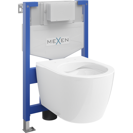 Mexen Carmen вграден комплект WC стелаж Fenix XS-F с тоалетна чиния, бял гланц